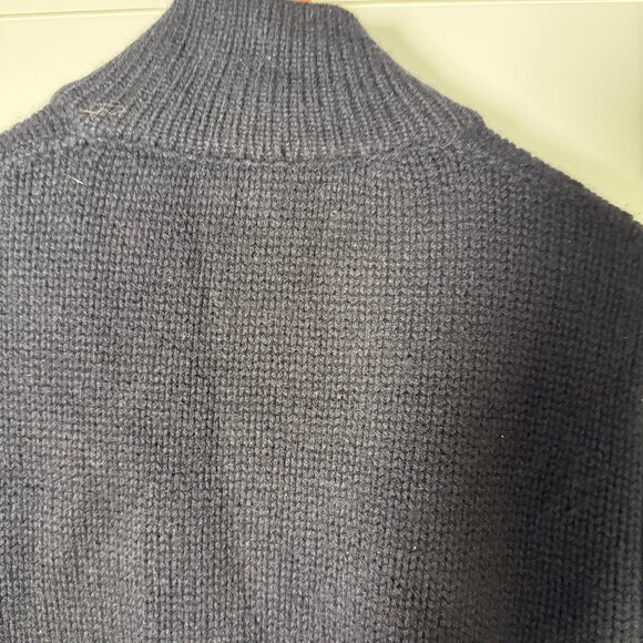 Maria Di Ripabianca Cashmere Button Down Cardigan Black with White Trim Sz 8 - Picture 4 of 7